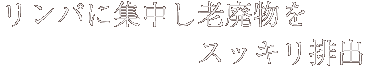 リンパに集中し老廃物をスッキリ排出